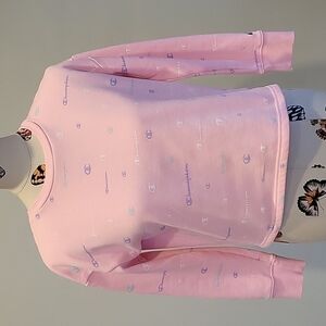 𝅺champion pink sweatshirt crop top.  Size is Large.
